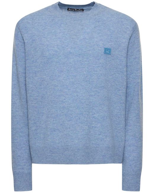 Suéter de punto de lana Acne de hombre de color Blue