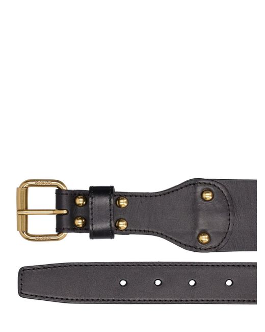 Weekend by Maxmara White 5.5 Cm Corone Leather Belt