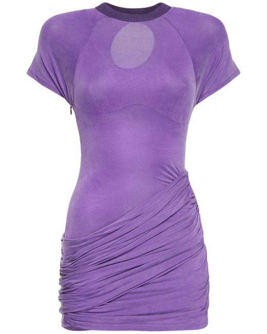 Jacquemus Purple Minikleid La Robe Espelho