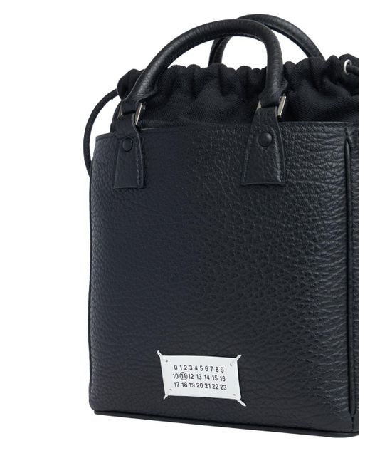 Maison Margiela Black 5Ac Tote Vertical Grained Leather Bag