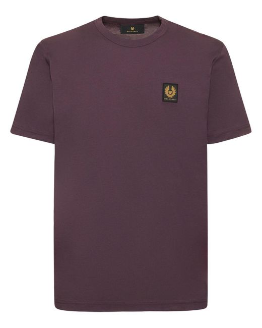 Belstaff Purple Logo Cotton Jersey T-Shirt for men