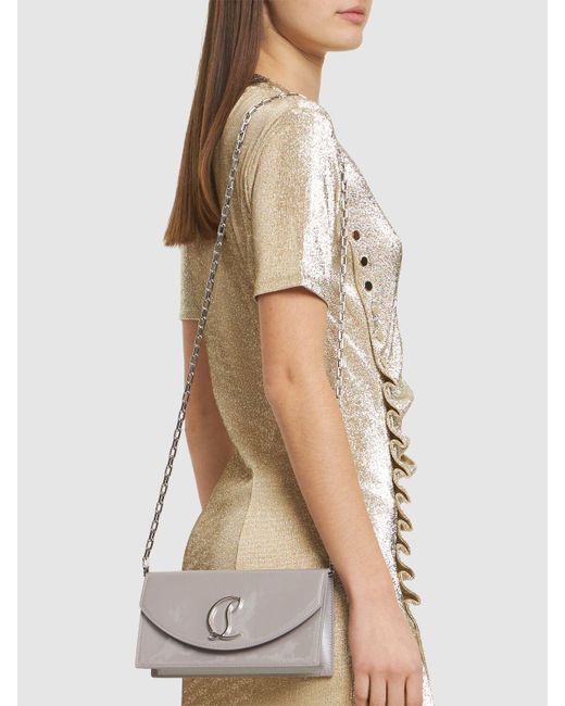 Christian Louboutin Gray Damen Lacklederclutch „Loubi54“