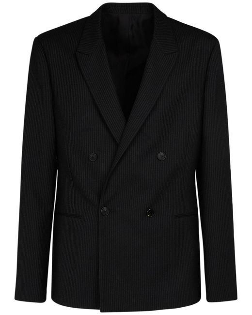 The Row Black Pinstriped Wilson Double Breasted Jacket for men