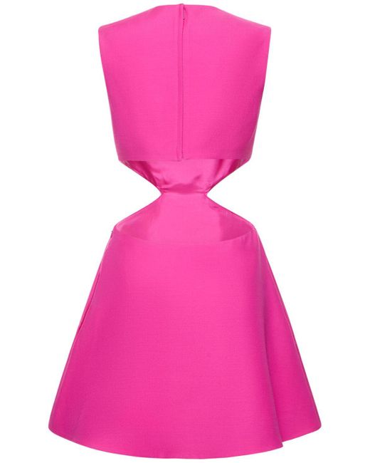 Valentino Pink Minikleid Aus Woll- Und Seidenkrepp