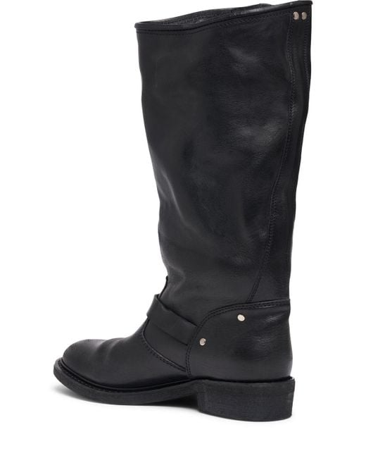 Golden Goose Deluxe Brand Black 30mm Biker Leather Tall Boots