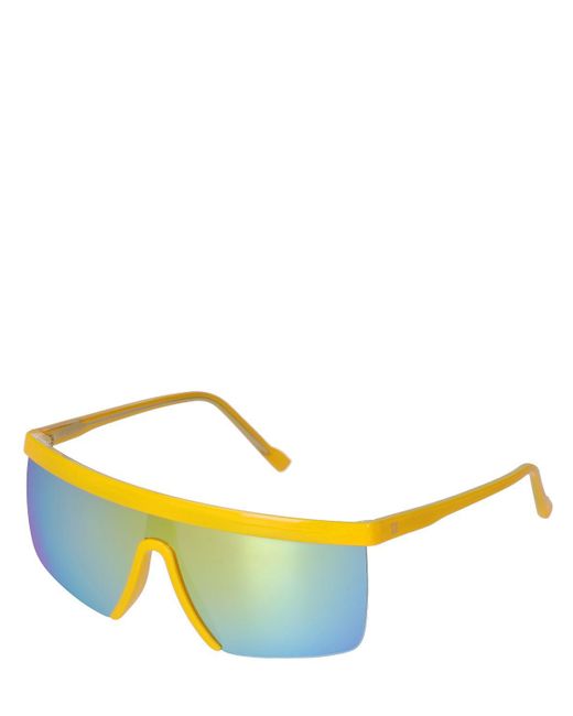 GIUSEPPE DI MORABITO Yellow Mask Acetate Sunglasses W/ Mirror Lens