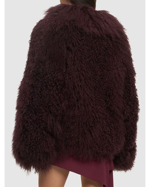 Cappotto mongolia in pelliccia di The Attico in Purple