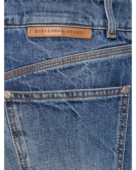 Jeans larghi vita alta in denim di Stella McCartney in Blue