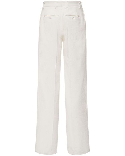 Dolce & Gabbana White Cotton Blend Straight Pants for men