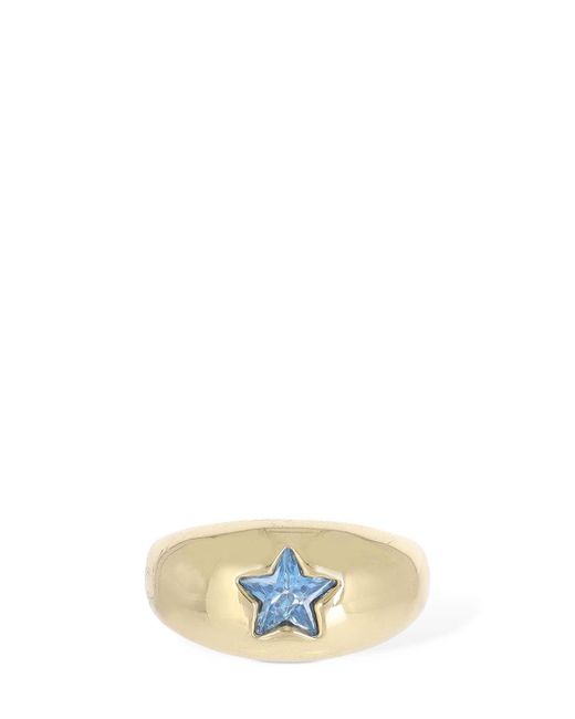 Timeless Pearly Metallic Star Crystal Thick Ring