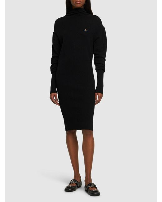 Vivienne Westwood Black Bea Wool & Cashmere L/S Mini Dress