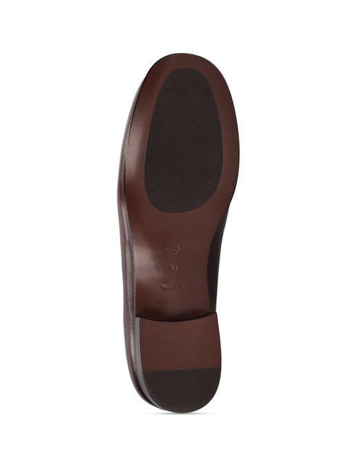 The Row Brown 20Mm Flynn Leather Loafers