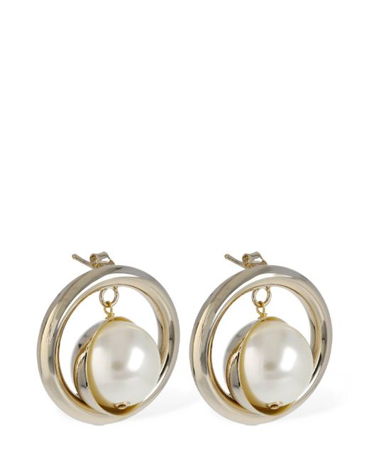 Rosantica Metallic Miranda Faux Pearl Earrings