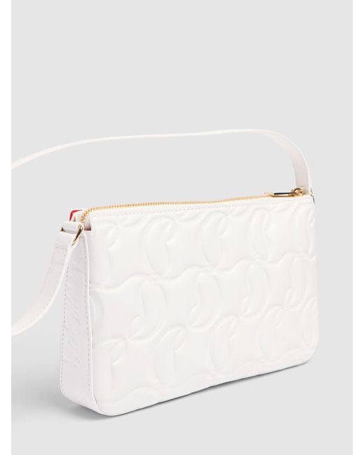 Christian Louboutin White Loubile Cl Embossed Leather Shoulder Bag