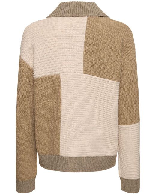 Axel Arigato Natural Franco Patchwork Wool Blend Sweater for men