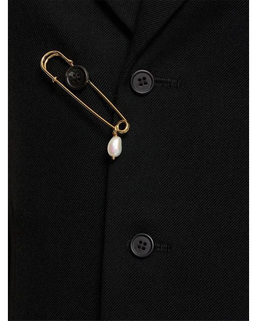 Carven ウールミディコート Black
