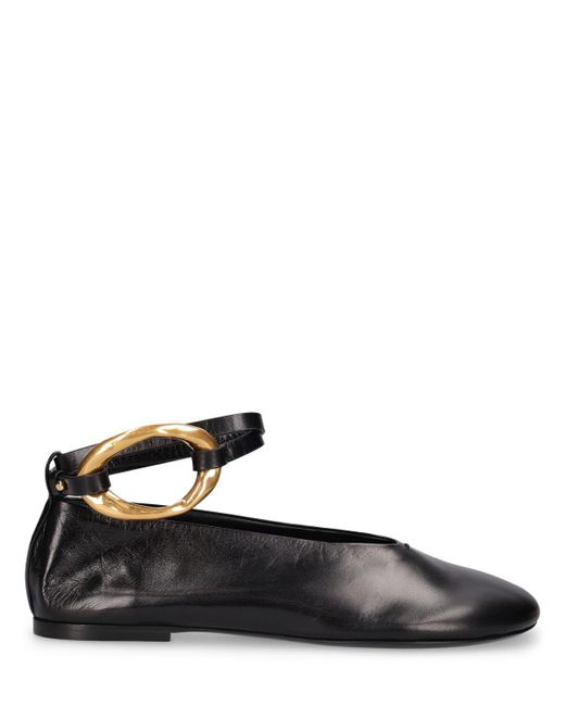 Jil Sander Black 10Mm Leather Flat Shoes