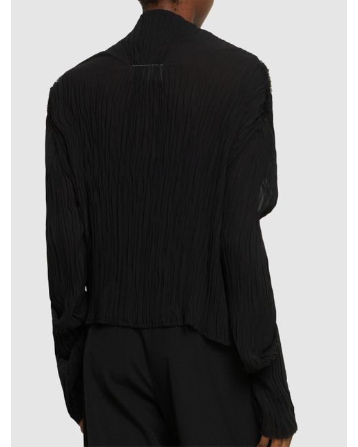 MM6 by Maison Martin Margiela Black Sheer Pleated Top