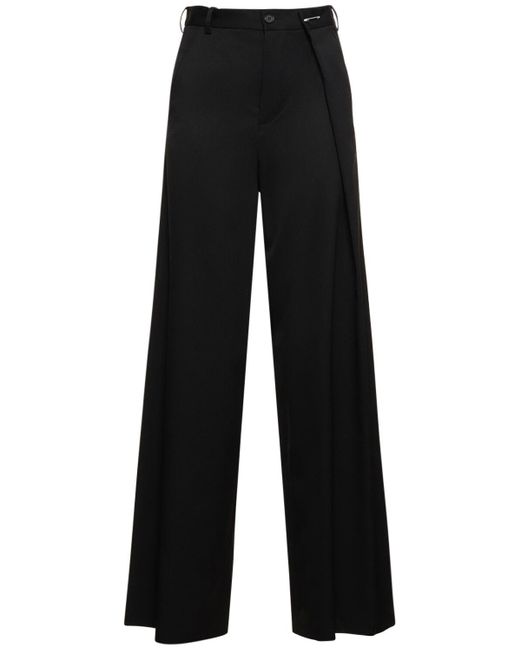 Pantalon ample en laine mélangée MM6 by Maison Martin Margiela en coloris Black