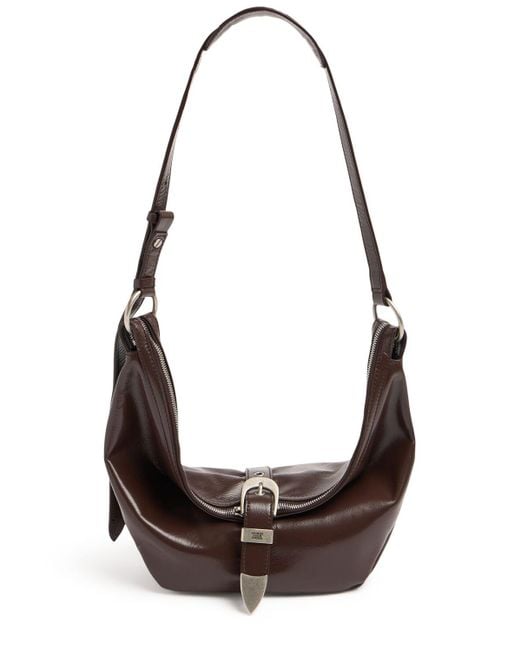 MARGE SHERWOOD Brown Medium Belted Leather Hobo Bag