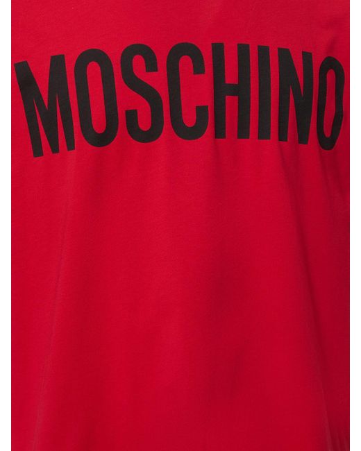 T-shirt in cotone con logo di Moschino in Red da Uomo