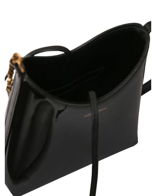 Saint Laurent Black Mini Rendez-Vous Leather Shoulder Bag