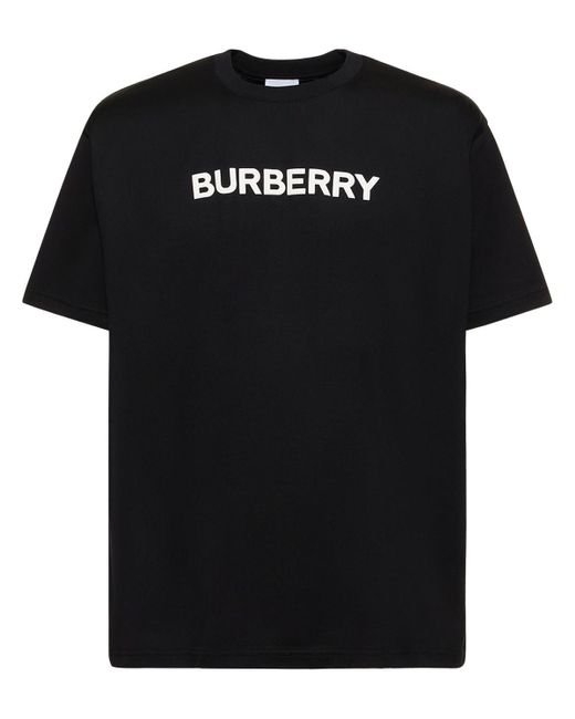 Burberry T-shirt Aus Baumwolljersey Mit Logo "harriston" in Black für Herren