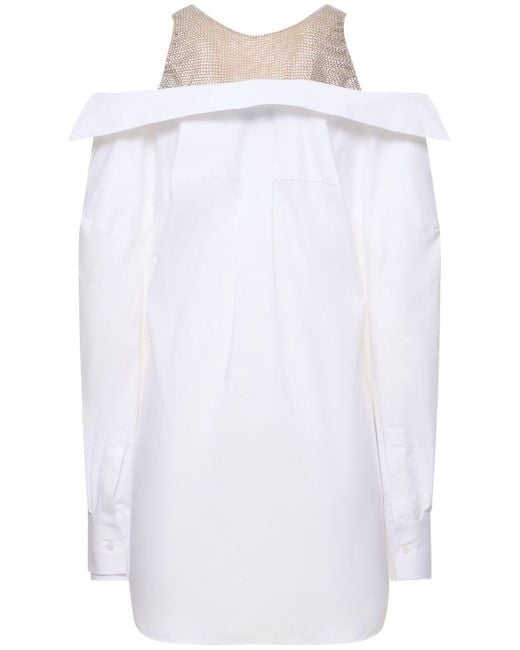 Vestito in popeline di cotone di GIUSEPPE DI MORABITO in White