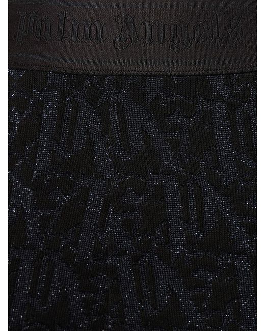 Pantaloni in misto viscosa monogram di Palm Angels in Black