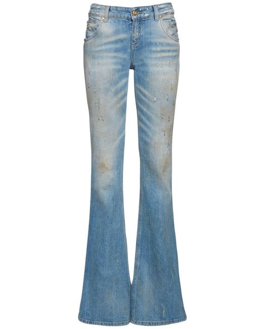 Blumarine Vintage Cotton Denim Flared Jeans in Blue | Lyst