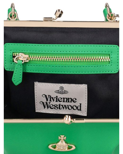Vivienne Westwood Green Granny Frame Leather Top Handle Bag