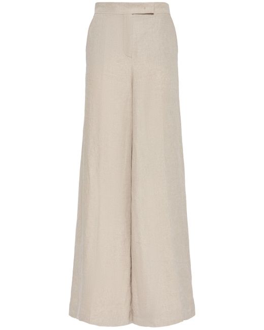 Max Mara◆SEQUOLA◆リネンワイドパンツ Max Mara Sequoia リネンワイドパンツ ナチュラル | Lyst