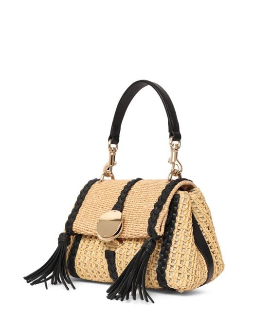 Chloé Natural Penelope Woven Top Handle Bag W/leather