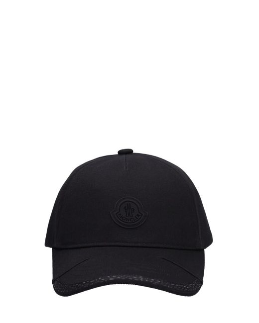 Cappello baseball in gabardina di cotone di Moncler in Black