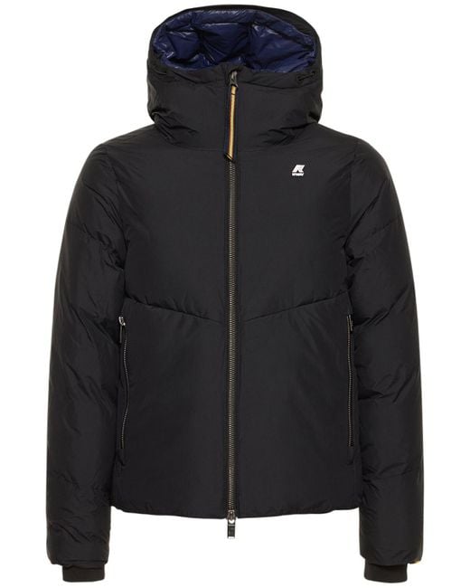 KWay Synthetic Hugol Termo Nylon Down Jacket in Black/Blue (Black) for