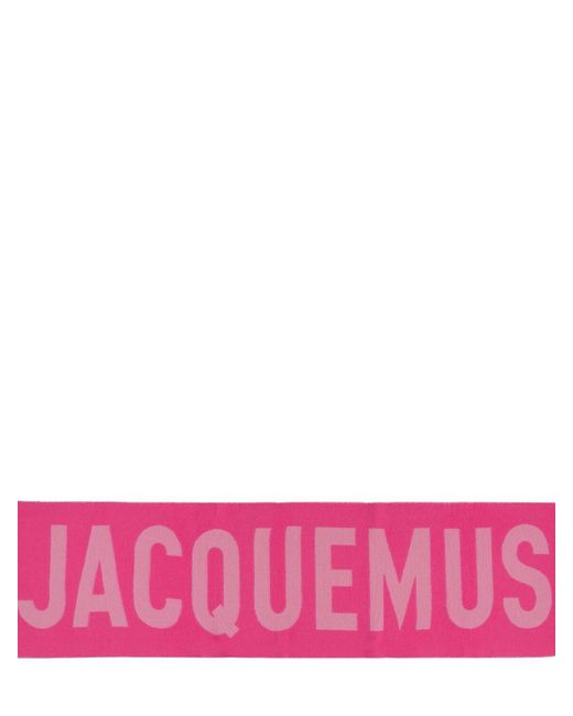 Jacquemus Pink L'Echarpe Wool Scarf for men