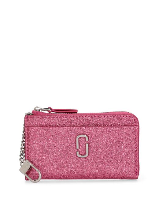 Marc Jacobs Purple The Glitter Logo Leather Wallet