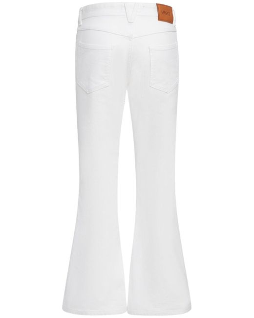 Versace White Logo Denim Flared Jeans