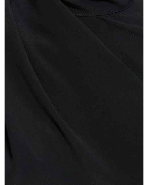 MSGM Black Silk Blend Bell Sleeve Shirt