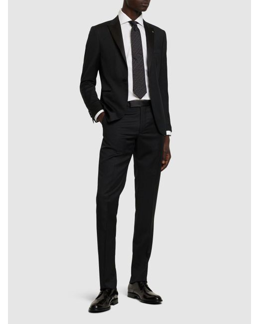 Tagliatore Black Bruce Single Breasted Wool Suit for men