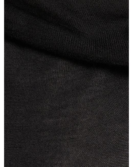 Rick Owens Black Leichtes Wollkleid Mit Wickelausschnitt "banded T"
