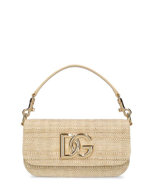 Dolce & Gabbana Metallic 3.5 Raffia Top Handle Bag