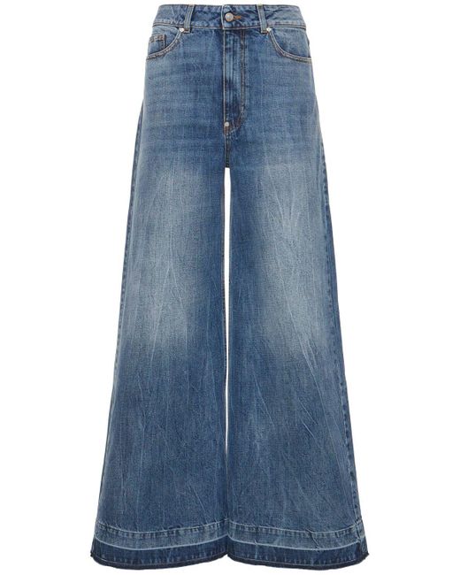 Jeans anchos de talle alto Stella McCartney de color Blue