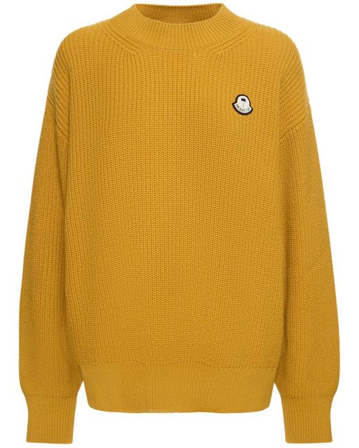 Suéter de lana moncler x palm angels Moncler Genius de color Yellow