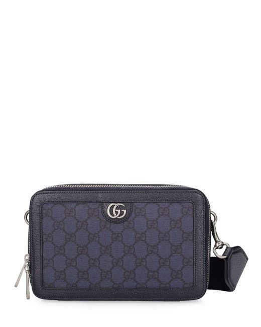 Gucci Ophidia Gg Coated Canvas Cross-body Bag In Blue For Men | Lyst