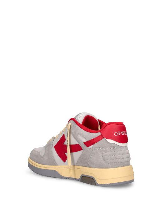 Off-White c/o Virgil Abloh Red Out Of Office Suede Sneakers for men