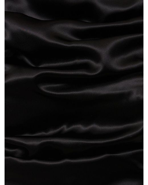 Robe longue fendue en satin palladium Christopher Esber en coloris Black