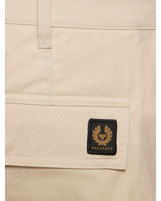 Belstaff Cotton Gabardine Cargo Pants in Natural for Men | Lyst