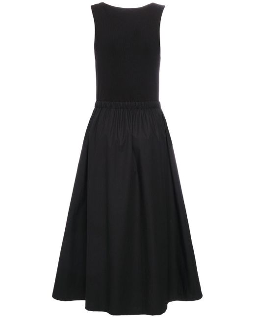 Moncler Black Cotton Blend Midi Dress