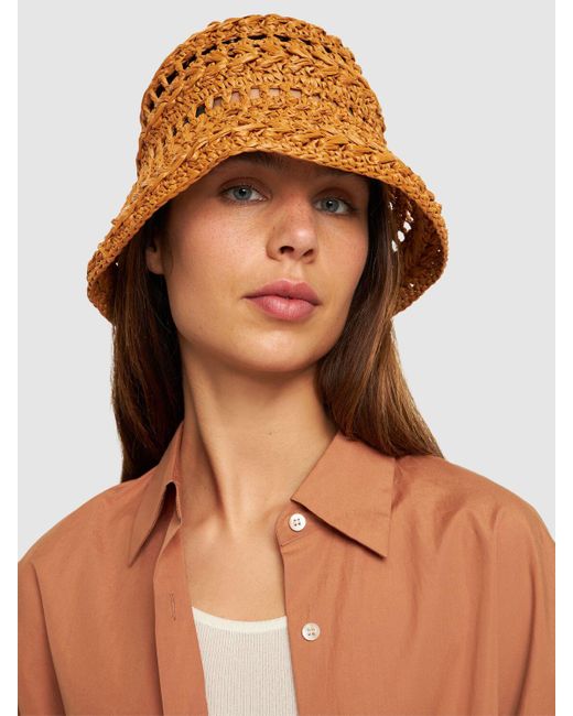 Weekend by Maxmara Brown Adito Crochet Bucket Hat